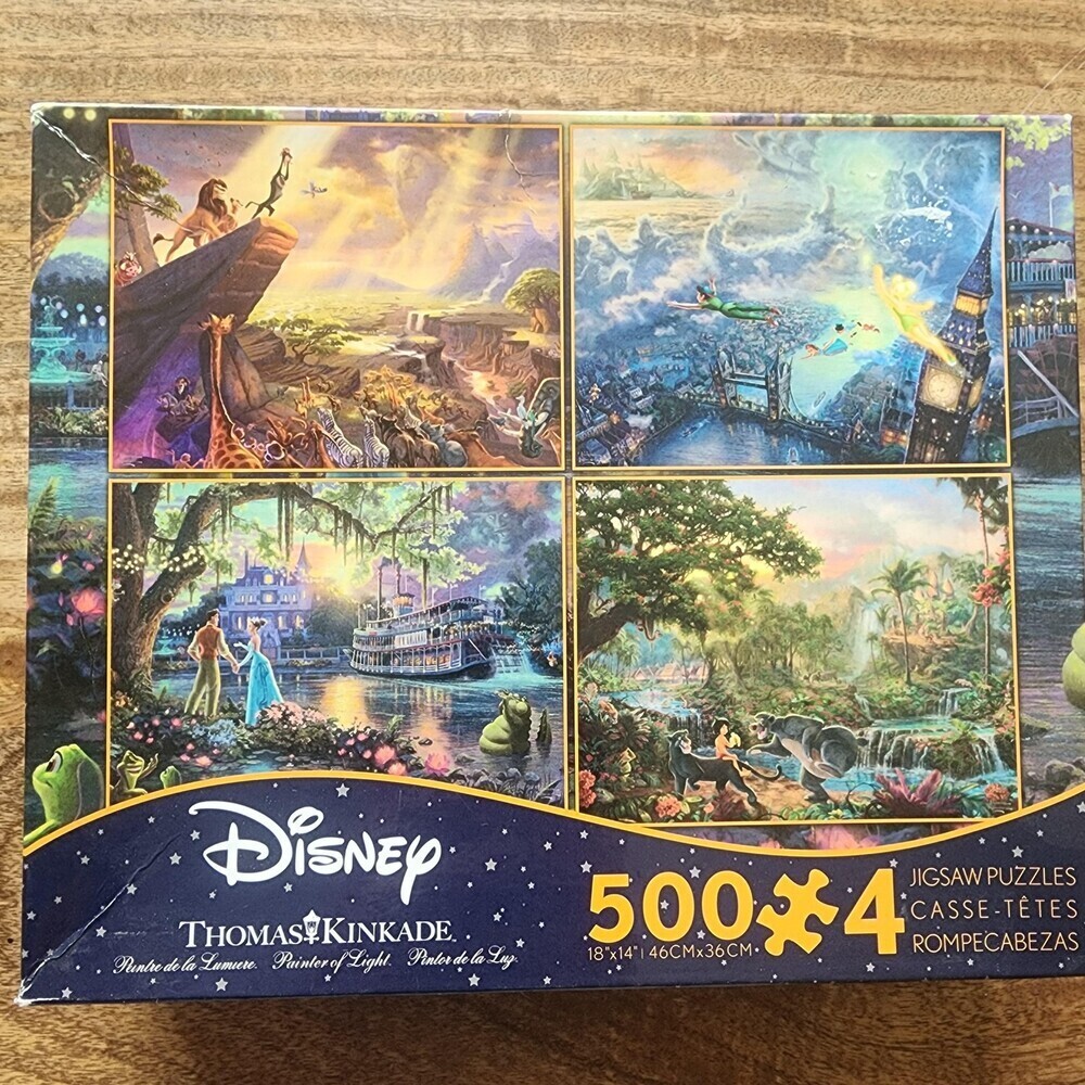 Ceaco Disney Thomas Kinkade 4x500 Piece Jigsaw Puzzles Multi-Color USA 2016